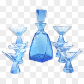 Art Deco Vintage Blue Crystal Liquor Service"  Src="https, HD Png Download - blue crystal png